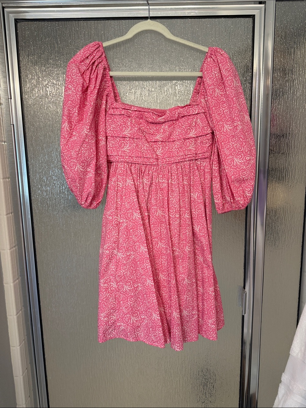 Abercrombie & Fitch Pink Puff-Sleeve Mini Dress